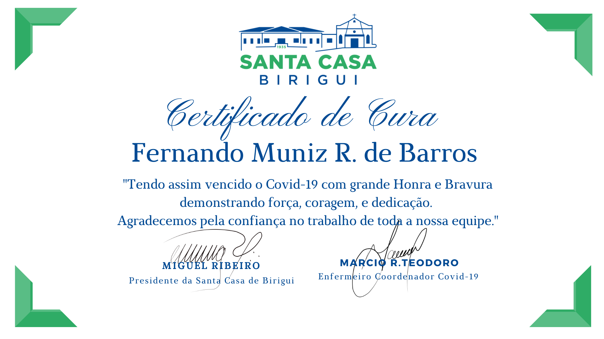 Mais uma vitória contra o Covid-19