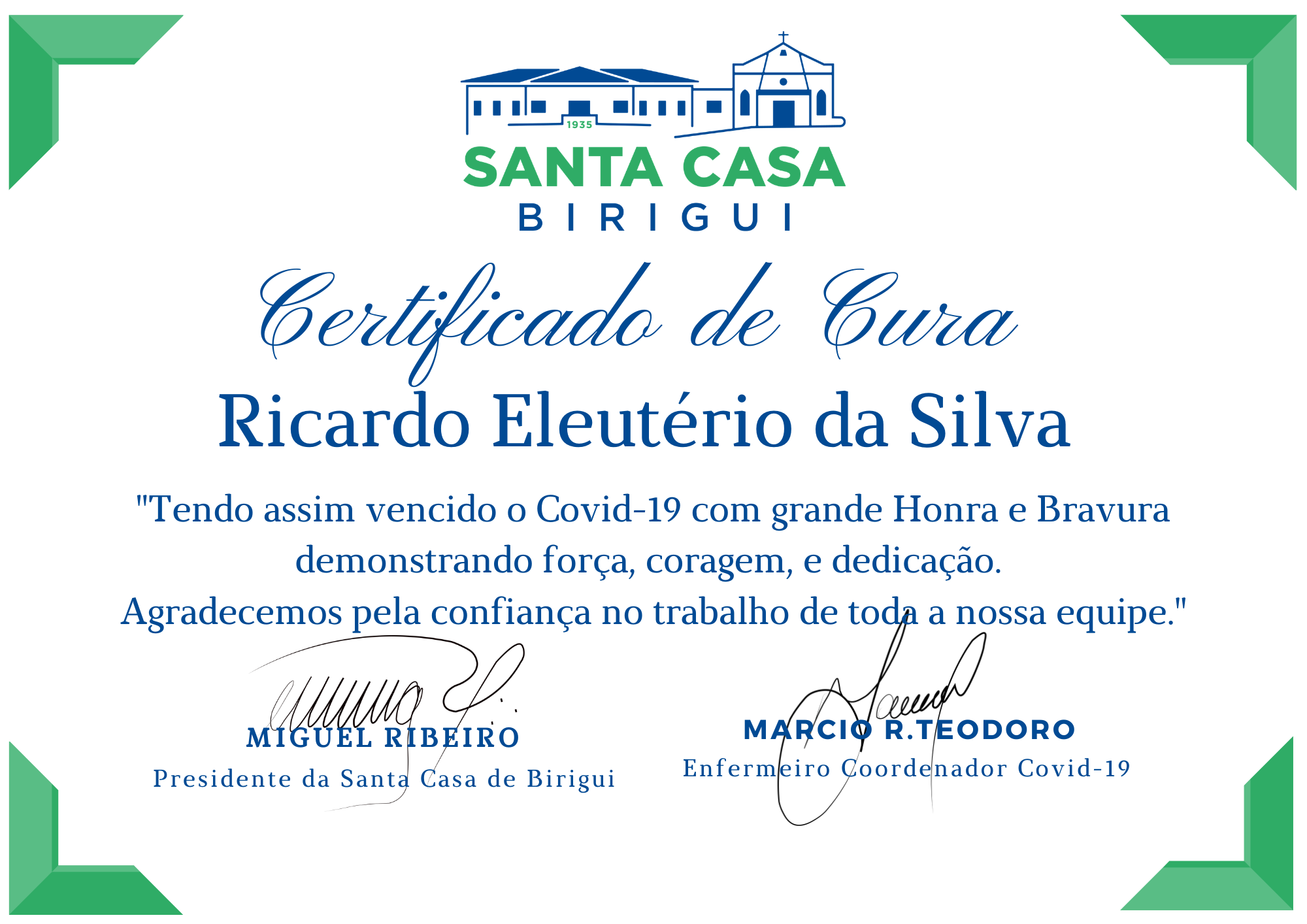 Mais um dia de vitória, mais um paciente que venceu a luta contra o Covid-19