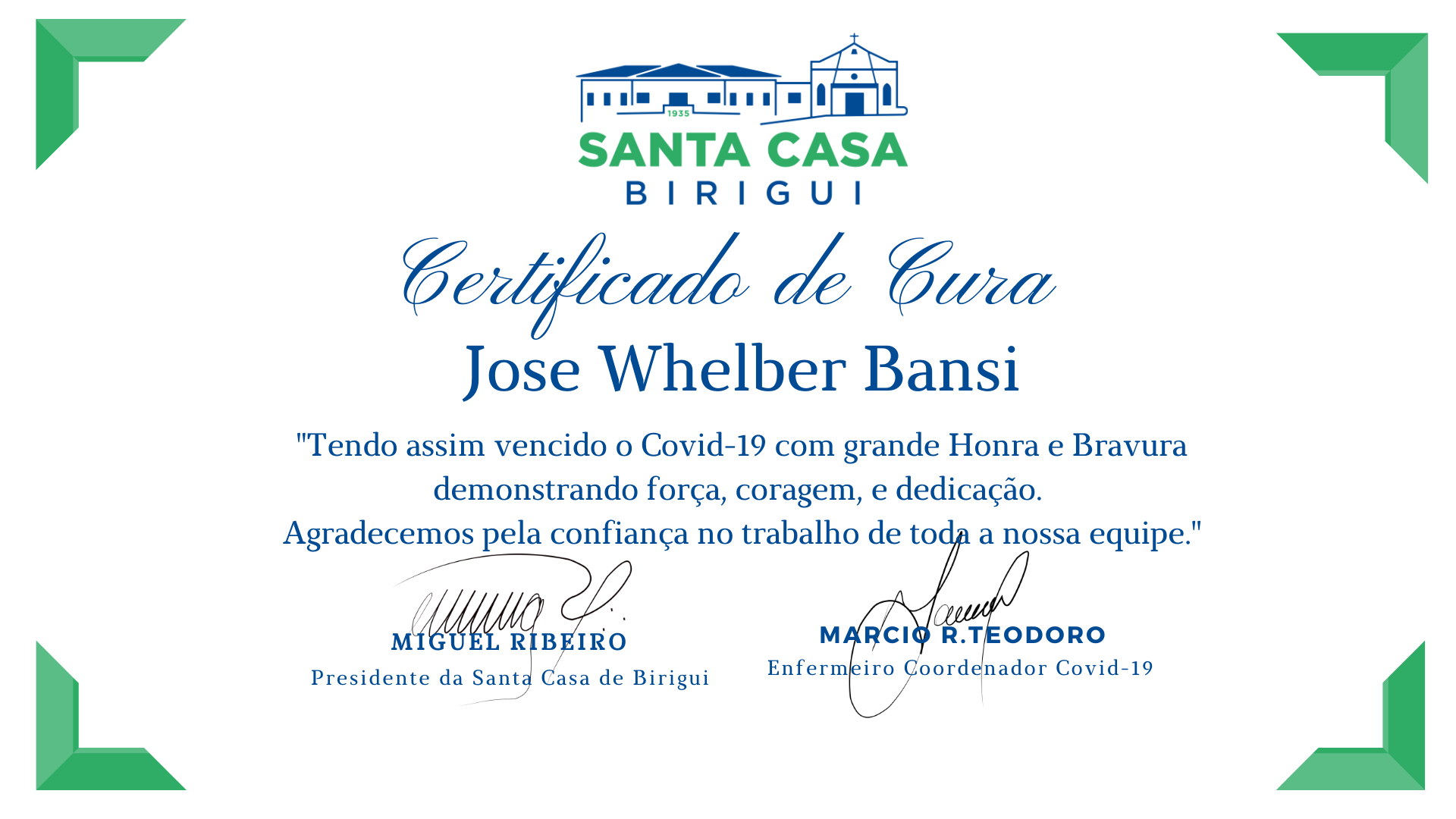 Na ultima sexta-feira 04 de junho, mais dois pacientes tiveram alta