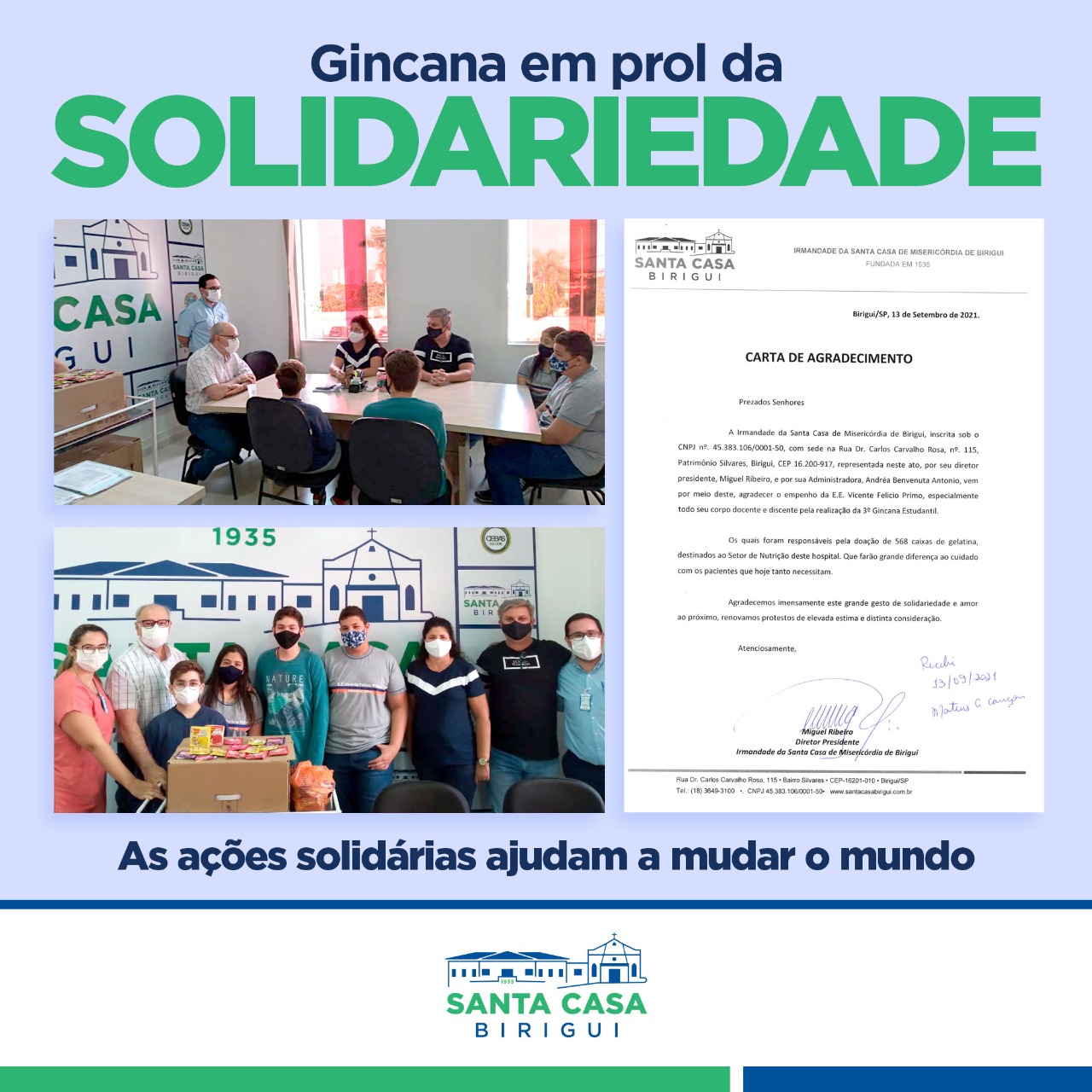Gincana da solidariedade: alunos arrecadam gelatina
