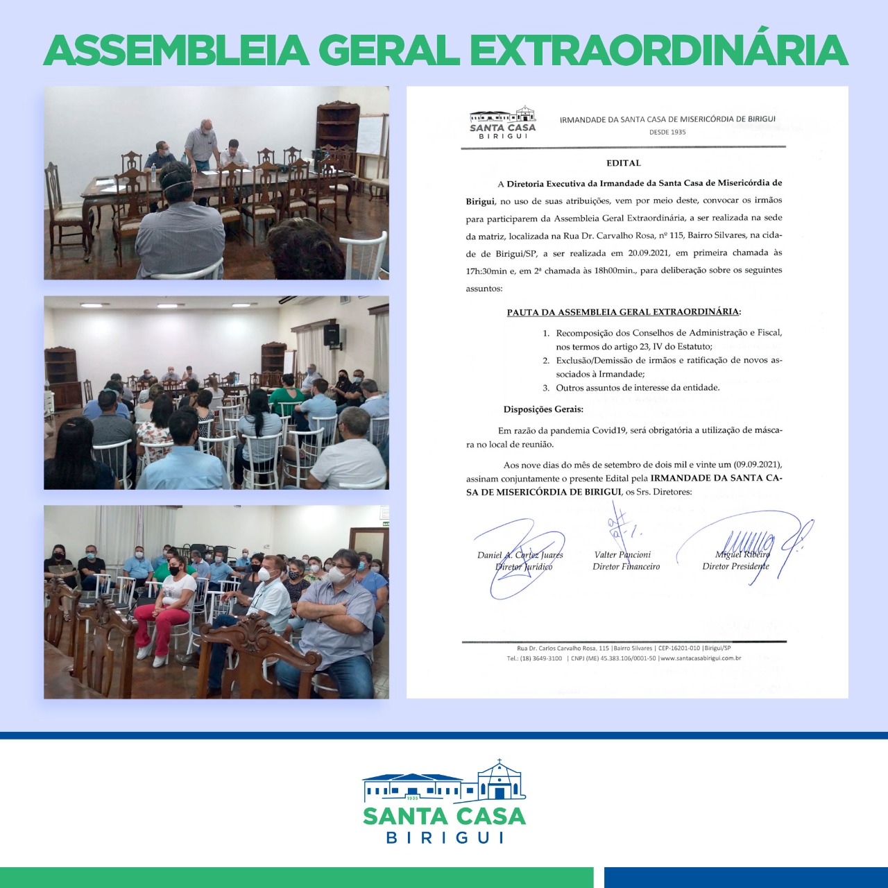 Assembleia Geral Extraordinária reúne irmãos da Santa Casa