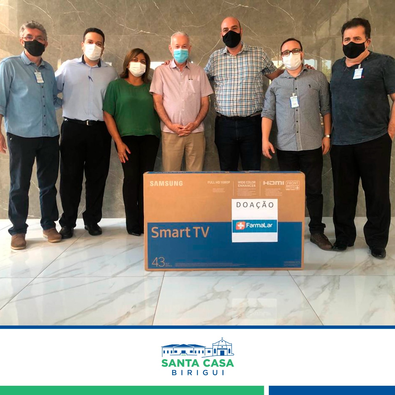 Santa Casa recebe TV Smart do empresário farmacêutico Cláudio Bansi