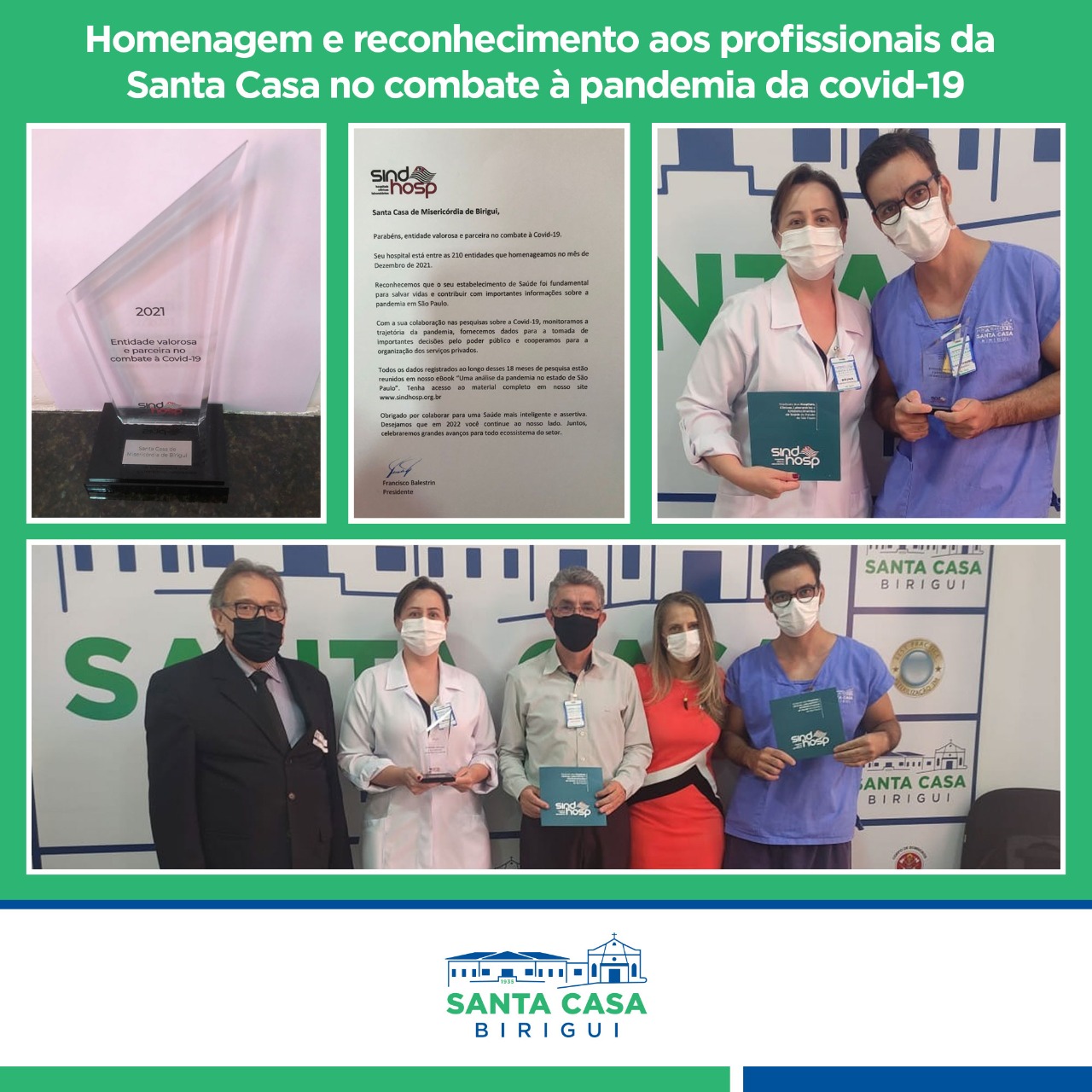 Sindhosp homenagea profissionais da Santa Casa