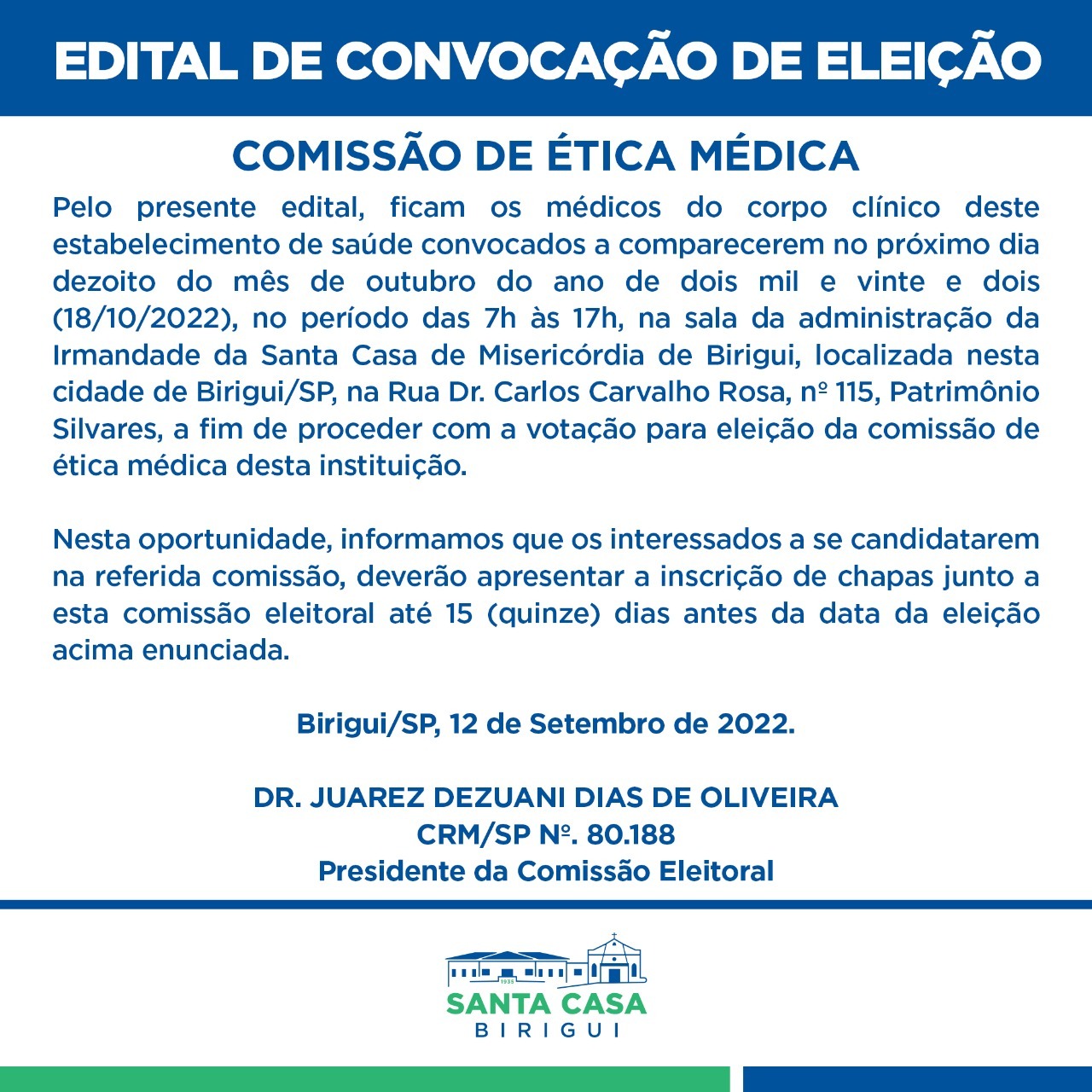 Edital de Convocação de Eleição